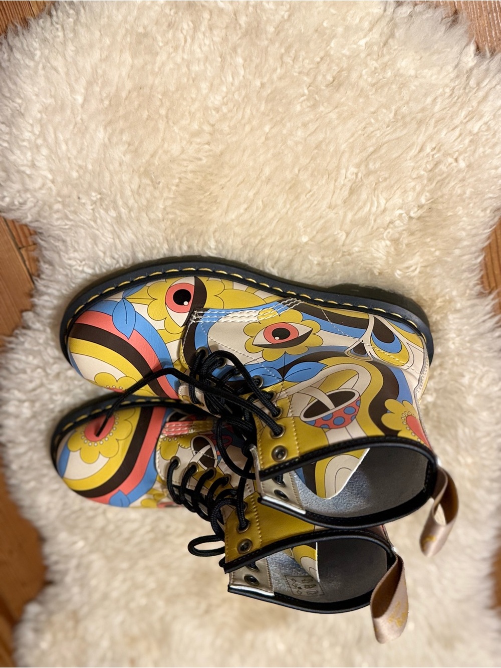 Dr Martens Colorful Psychedelic Floral Lace-Up Boots - Picture 5 of 6